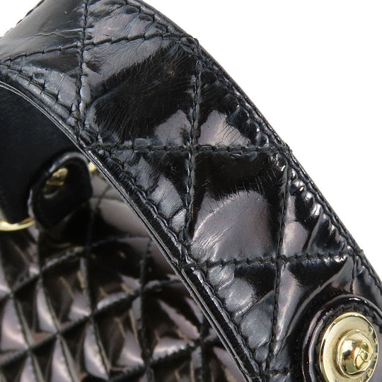 CHANEL Handbag enamel black Women Used Authentic