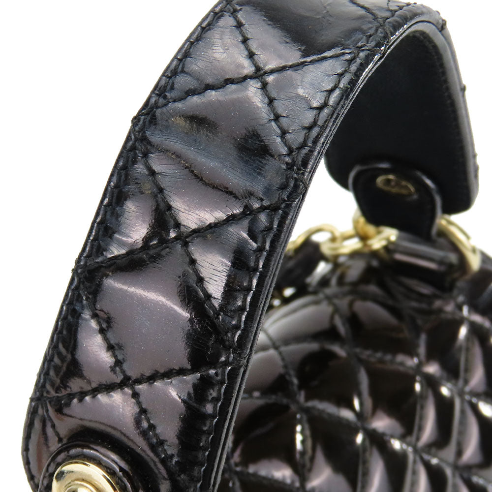 CHANEL Handbag enamel black Women Used Authentic