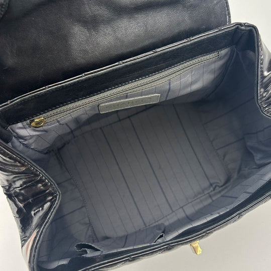 CHANEL Handbag enamel black Women Used Authentic