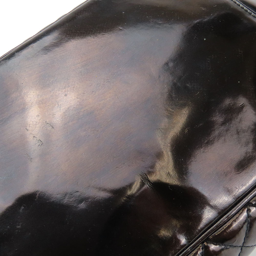 CHANEL Handbag enamel black Women Used Authentic