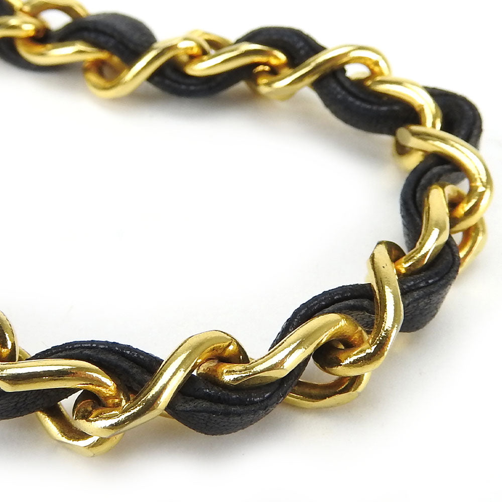 CHANEL Shoulder Bag lambskin black Mini matrasse Women Used Authentic