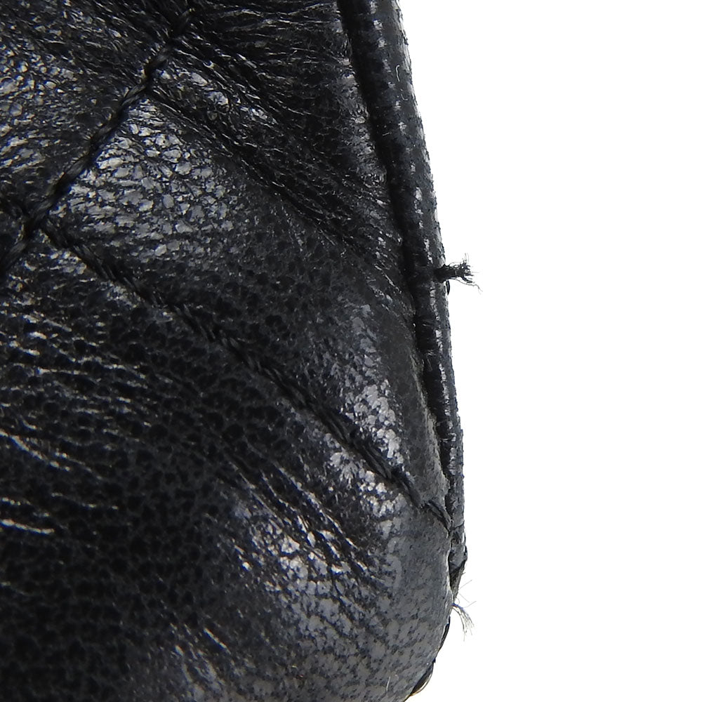 CHANEL Shoulder Bag lambskin black Mini matrasse Women Used Authentic