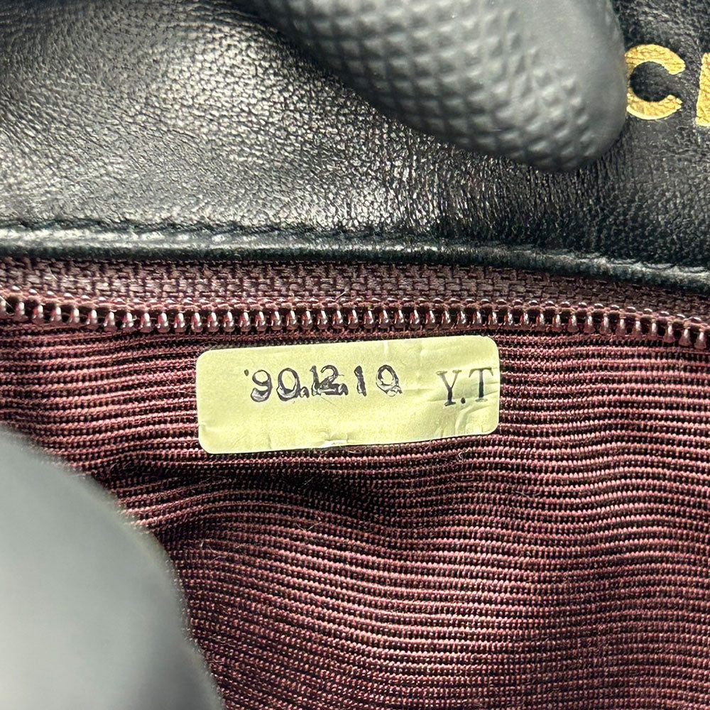 CHANEL Shoulder Bag lambskin black Mini matrasse Women Used Authentic