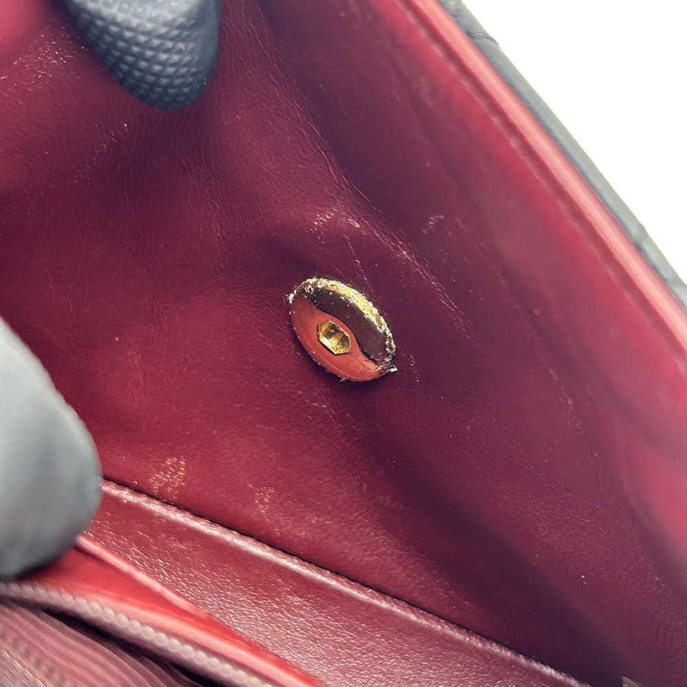 CHANEL Shoulder Bag lambskin black Mini matrasse Women Used Authentic