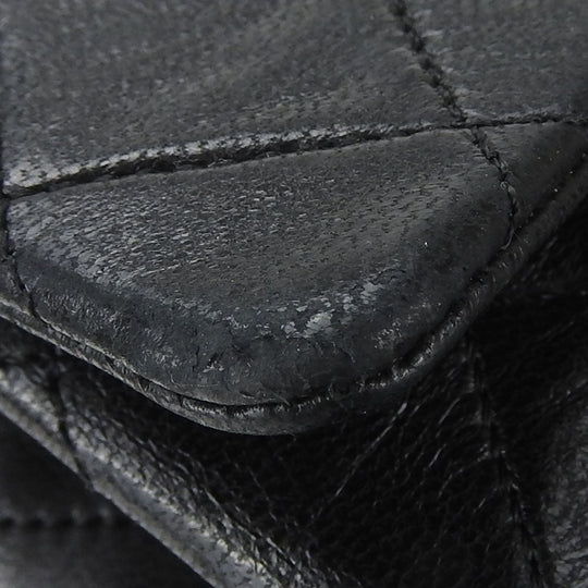 CHANEL Shoulder Bag lambskin black Mini matrasse Women Used Authentic