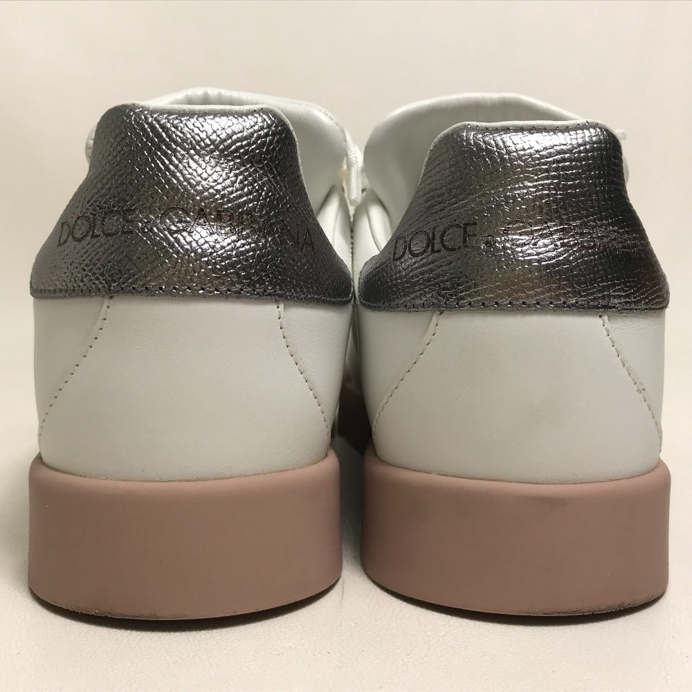DOLCE&GABBANA sneakers leather White x Beige Pink PORTOFINO Portofino Collection Women 36 Used Authentic