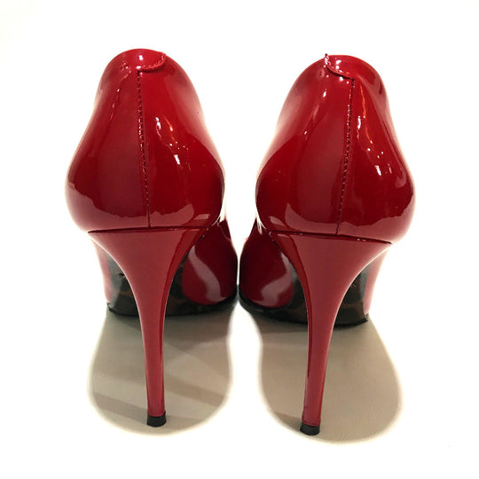 DOLCE&GABBANA pumps CD0039-AC062 Patent leather Red apparel KATE Leopard sole Leopard pattern Women 36 Used Authentic