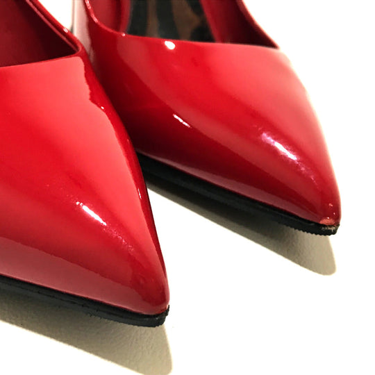DOLCE&GABBANA pumps CD0039-AC062 Patent leather Red apparel KATE Leopard sole Leopard pattern Women 36 Used Authentic