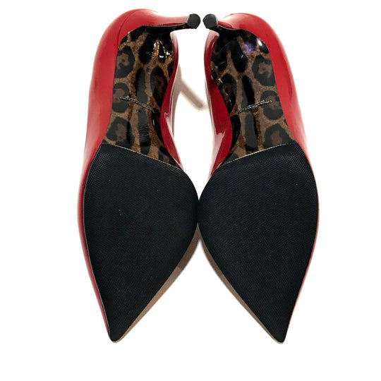DOLCE&GABBANA pumps CD0039-AC062 Patent leather Red apparel KATE Leopard sole Leopard pattern Women 36 Used Authentic