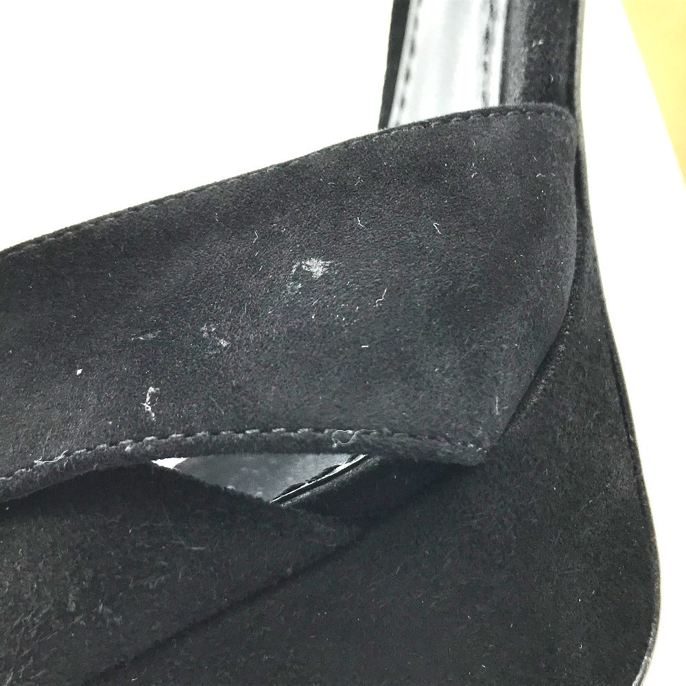 DOLCE&GABBANA Sandals Suede, Crystal black Bijoux High heel front cross Women 36 Used Authentic