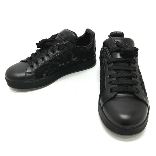 DOLCE&GABBANA sneakers , Leather black race Women 36 Used Authentic