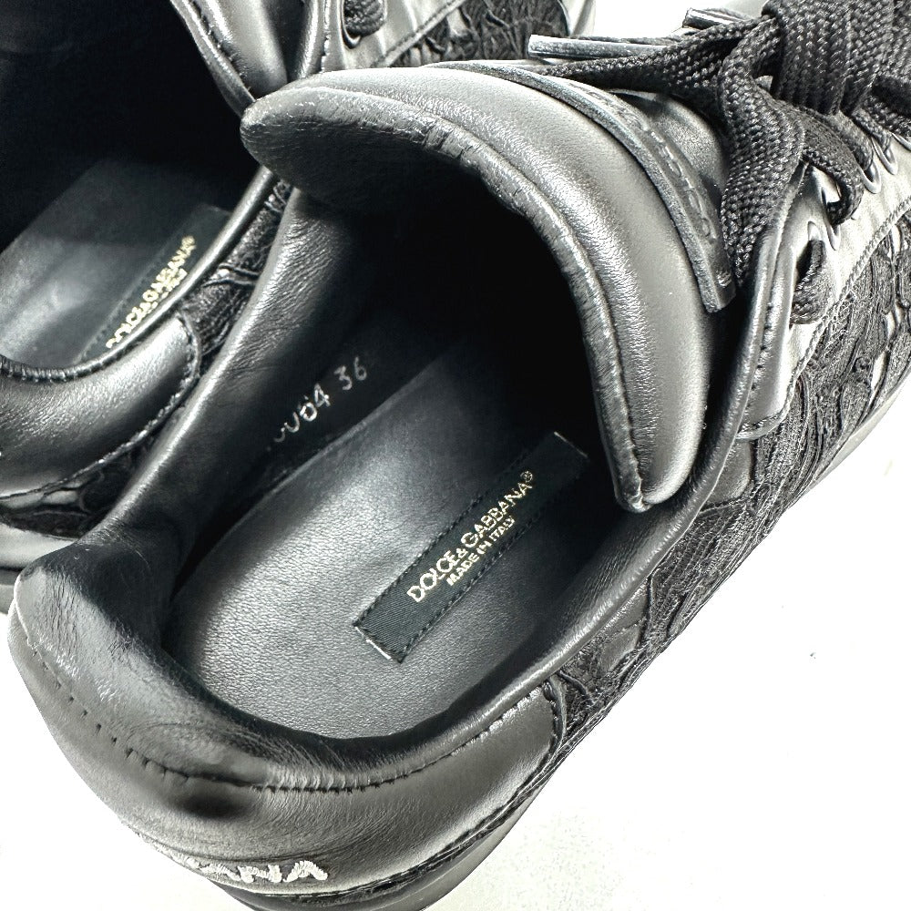 DOLCE&GABBANA sneakers , Leather black race Women 36 Used Authentic