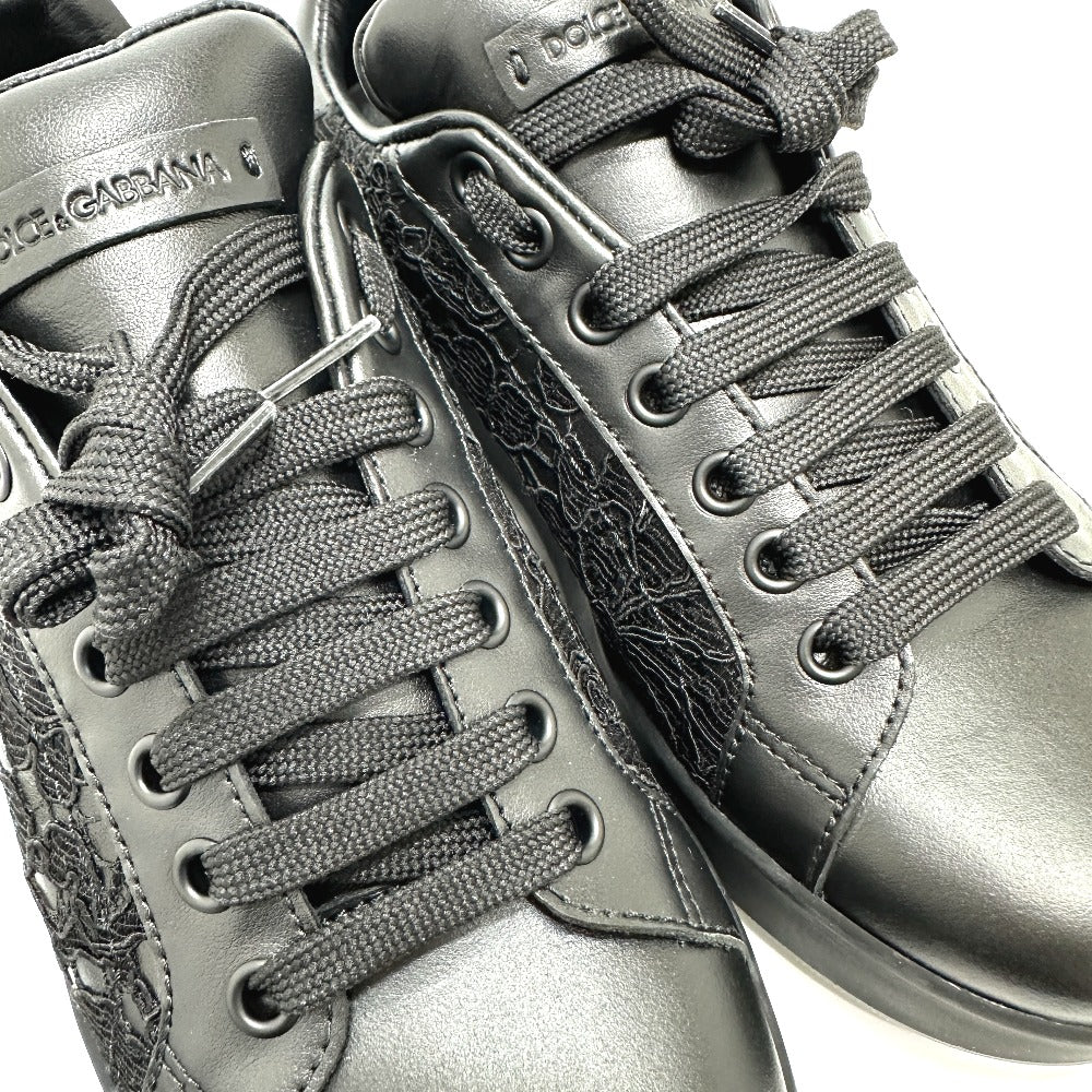 DOLCE&GABBANA sneakers , Leather black race Women 36 Used Authentic