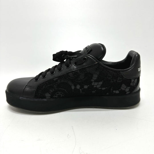 DOLCE&GABBANA sneakers , Leather black race Women 36 Used Authentic