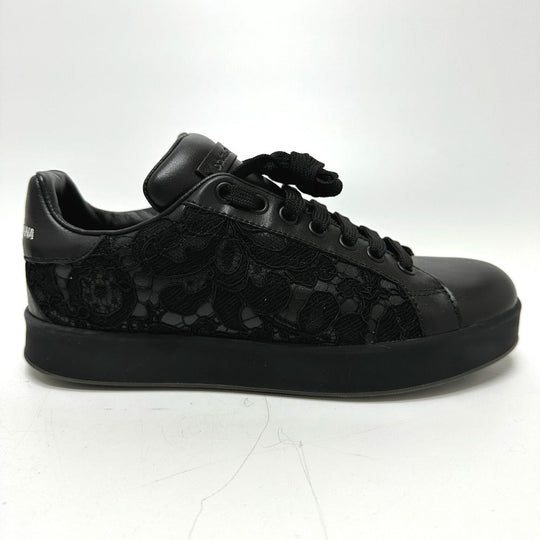 DOLCE&GABBANA sneakers , Leather black race Women 36 Used Authentic