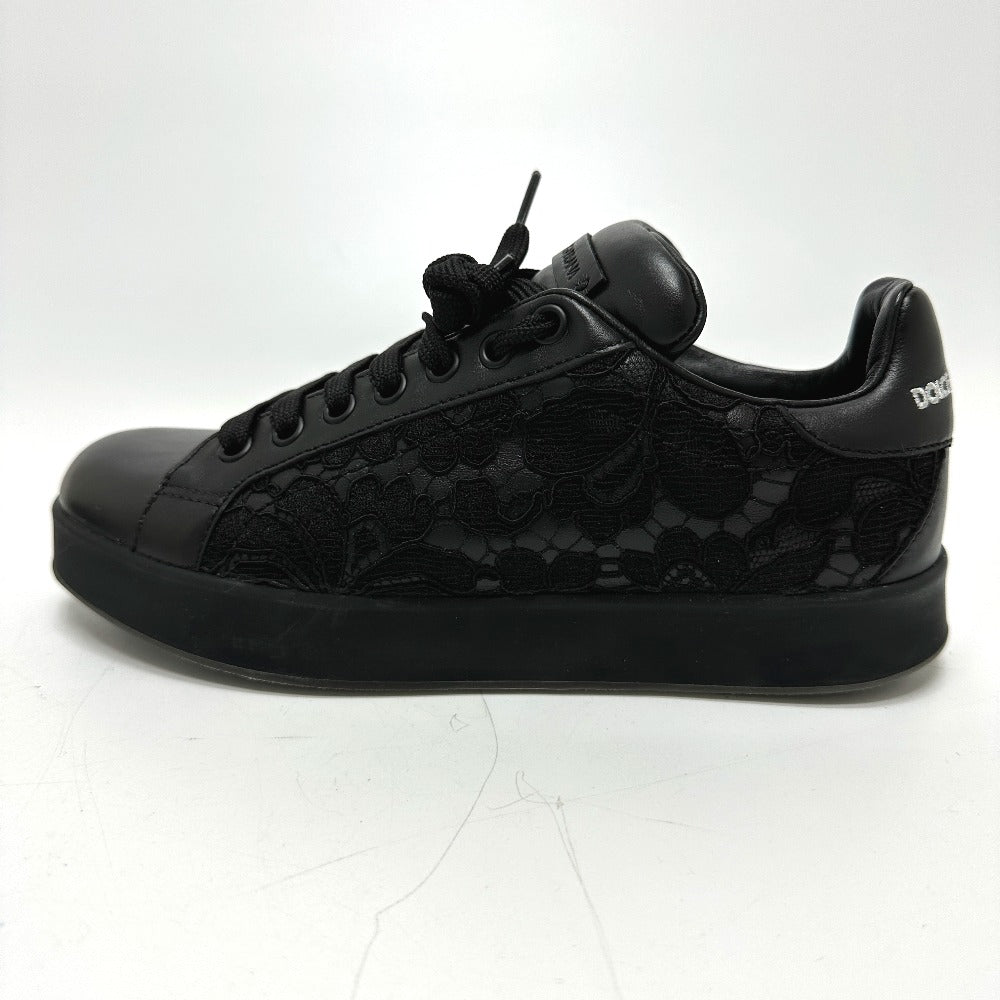 DOLCE&GABBANA sneakers , Leather black race Women 36 Used Authentic