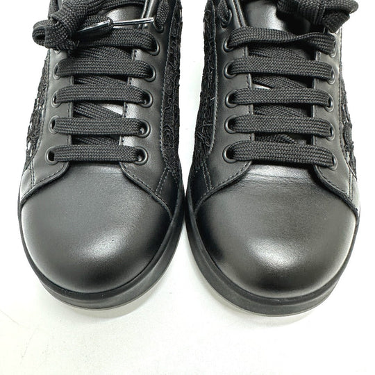 DOLCE&GABBANA sneakers , Leather black race Women 36 Used Authentic