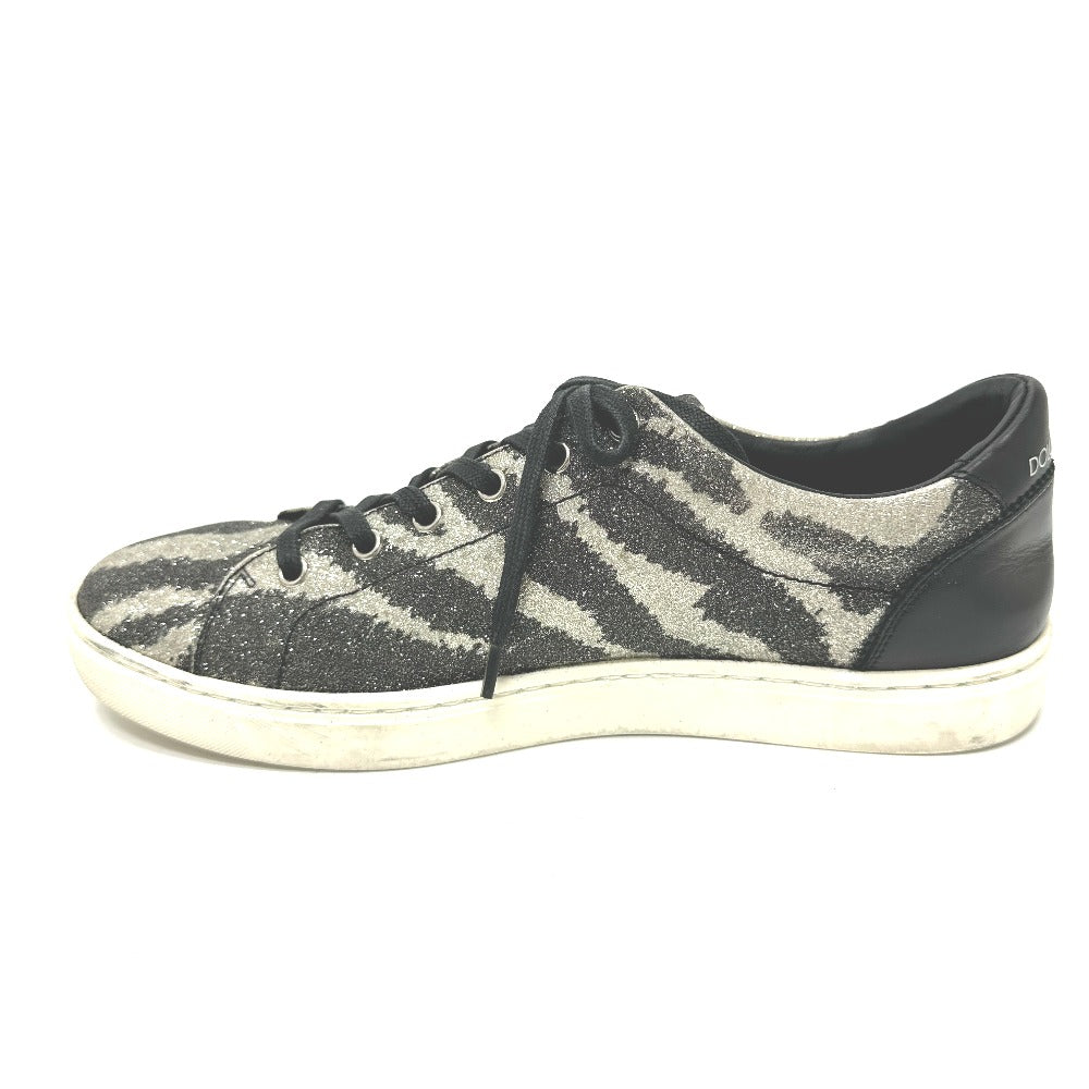DOLCE&GABBANA sneakers , Leather black Zebra Pattern Glitter mens 7 Used Authentic