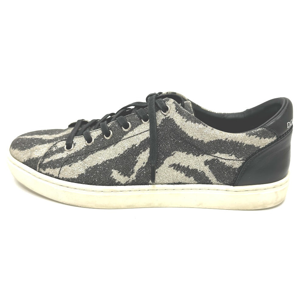 DOLCE&GABBANA sneakers , Leather black Zebra Pattern Glitter mens 7 Used Authentic