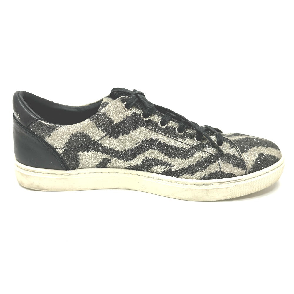 DOLCE&GABBANA sneakers , Leather black Zebra Pattern Glitter mens 7 Used Authentic