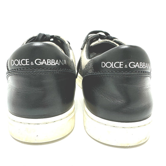 DOLCE&GABBANA sneakers , Leather black Zebra Pattern Glitter mens 7 Used Authentic