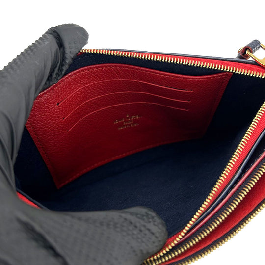 LOUIS VUITTON Shoulder Bag M63916 Monogram Ann Platt Navy Pochette double zip Women Used Authentic