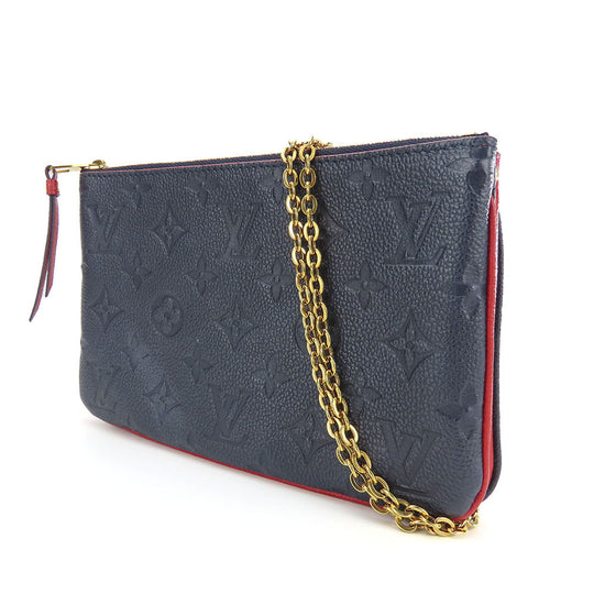 LOUIS VUITTON Shoulder Bag M63916 Monogram Ann Platt Navy Pochette double zip Women Used Authentic