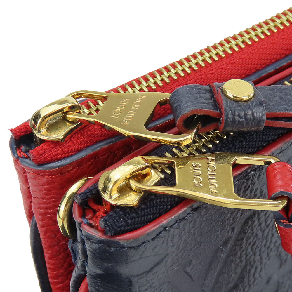 LOUIS VUITTON Shoulder Bag M63916 Monogram Ann Platt Navy Pochette double zip Women Used Authentic