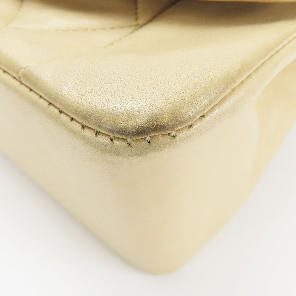 CHANEL Shoulder Bag lambskin beige Diana Women Used Authentic