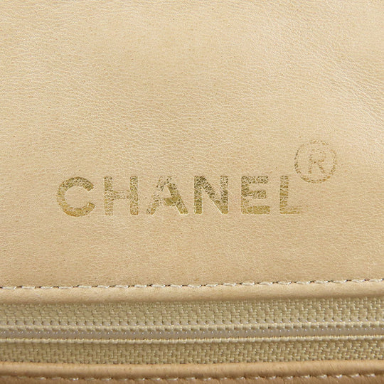 CHANEL Shoulder Bag lambskin beige Diana Women Used Authentic