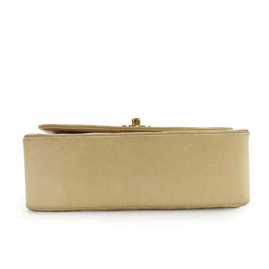 CHANEL Shoulder Bag lambskin beige Diana Women Used Authentic