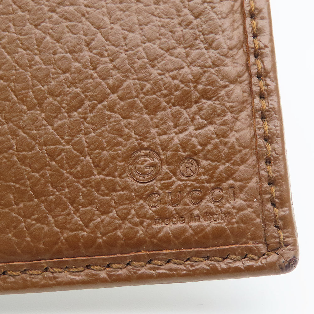 GUCCI Long Wallet Purse 346058 GG canvas, leather Brown Women Used Authentic