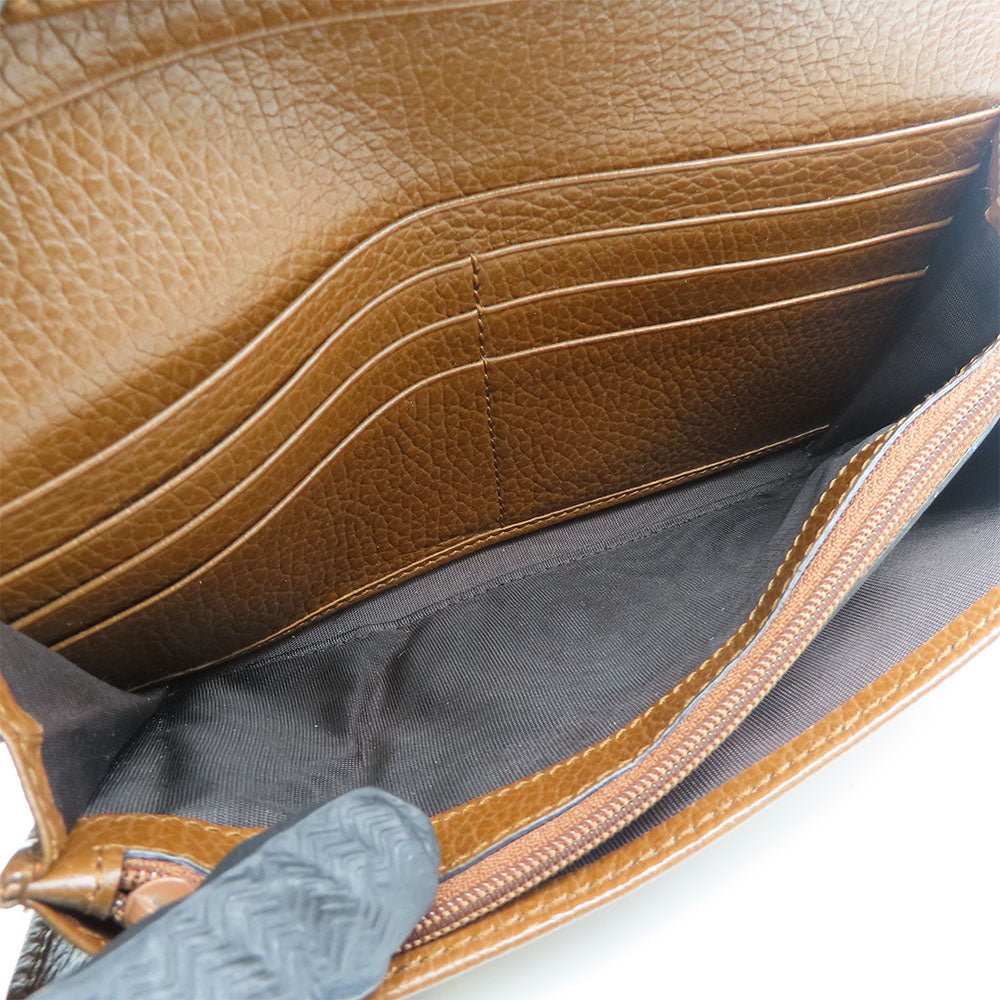 GUCCI Long Wallet Purse 346058 GG canvas, leather Brown Women Used Authentic