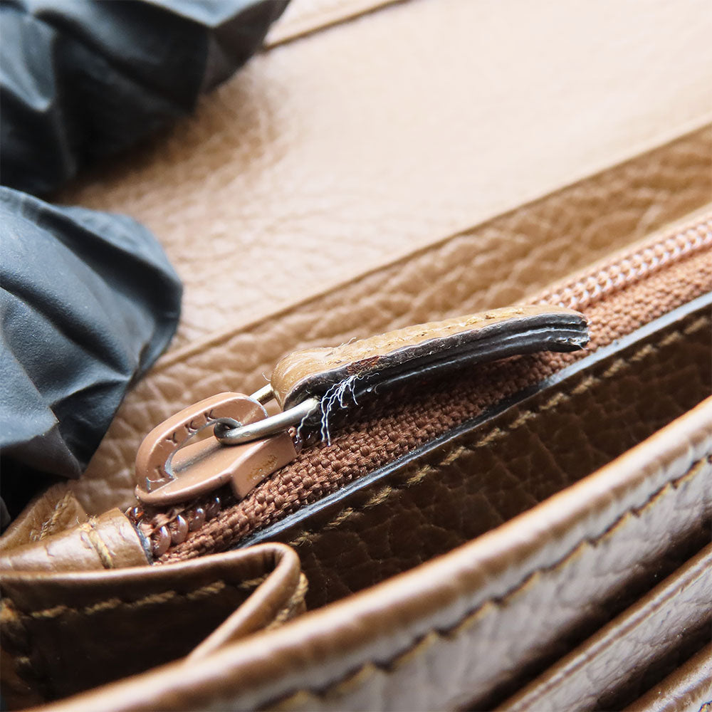 GUCCI Long Wallet Purse 346058 GG canvas, leather Brown Women Used Authentic