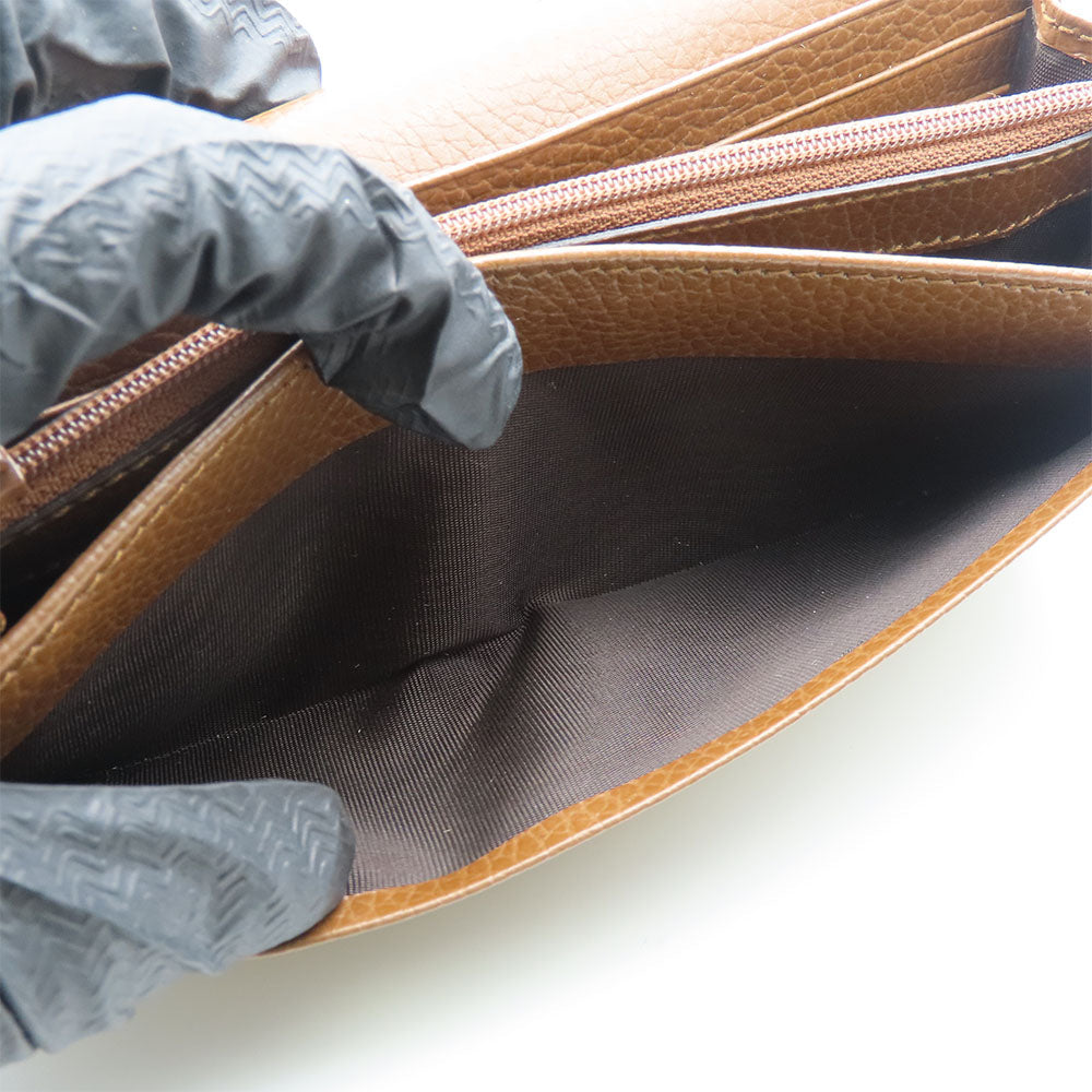 GUCCI Long Wallet Purse 346058 GG canvas, leather Brown Women Used Authentic