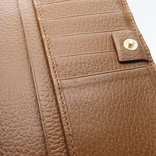 GUCCI Long Wallet Purse 346058 GG canvas, leather Brown Women Used Authentic