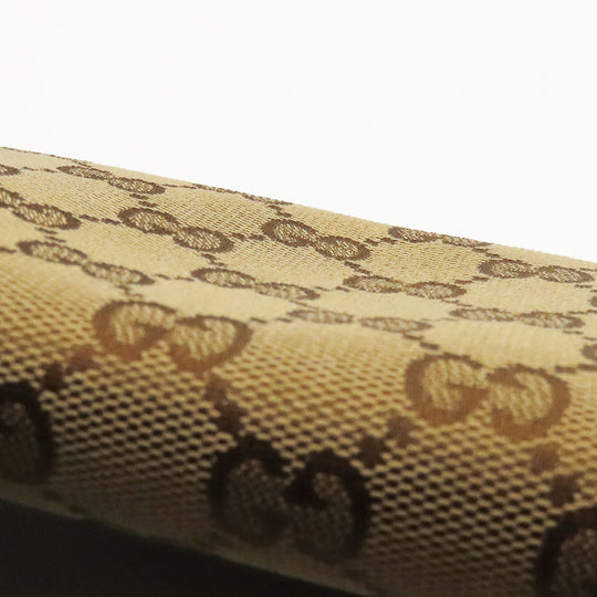 GUCCI Long Wallet Purse 346058 GG canvas, leather Brown Women Used Authentic