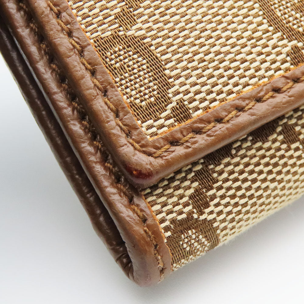 GUCCI Long Wallet Purse 346058 GG canvas, leather Brown Women Used Authentic