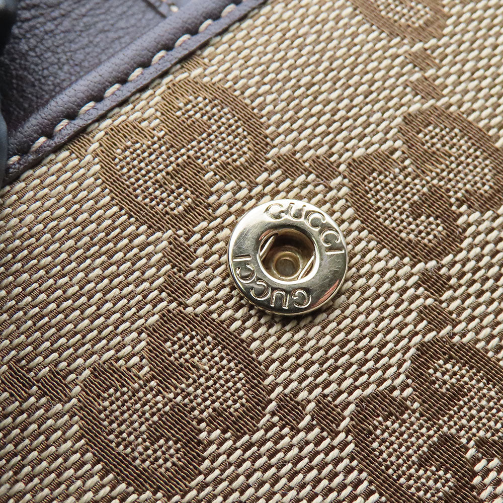 GUCCI Long Wallet Purse 245723 GG canvas, leather Brown Women Used Authentic