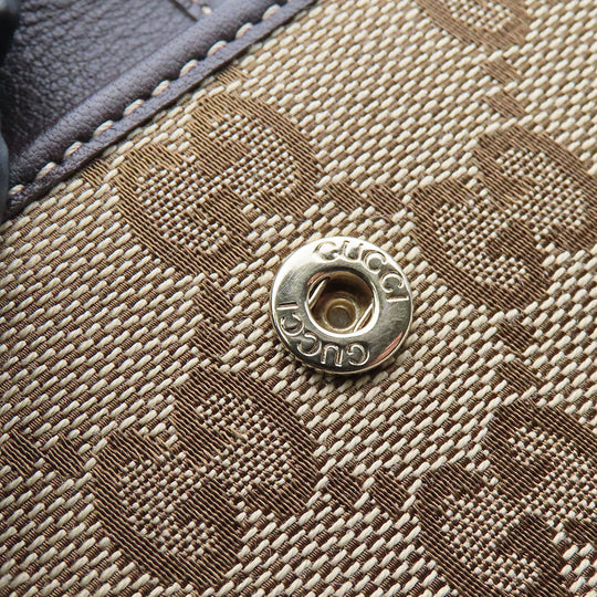 GUCCI Long Wallet Purse 245723 GG canvas, leather Brown Women Used Authentic