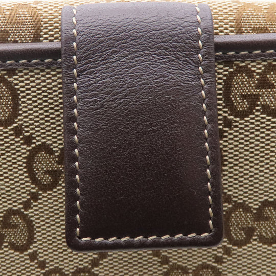 GUCCI Long Wallet Purse 245723 GG canvas, leather Brown Women Used Authentic