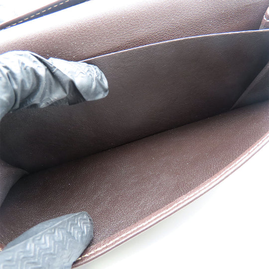 GUCCI Long Wallet Purse 245723 GG canvas, leather Brown Women Used Authentic