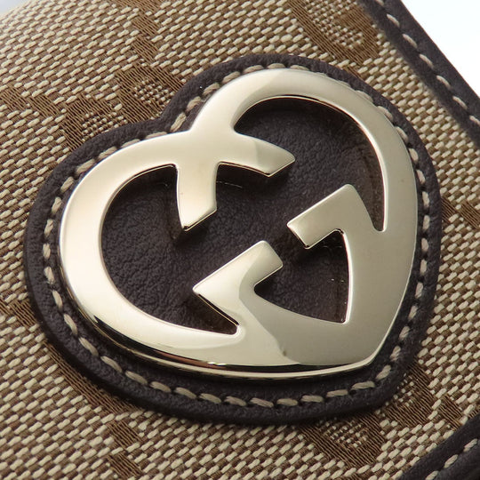 GUCCI Long Wallet Purse 245723 GG canvas, leather Brown Women Used Authentic