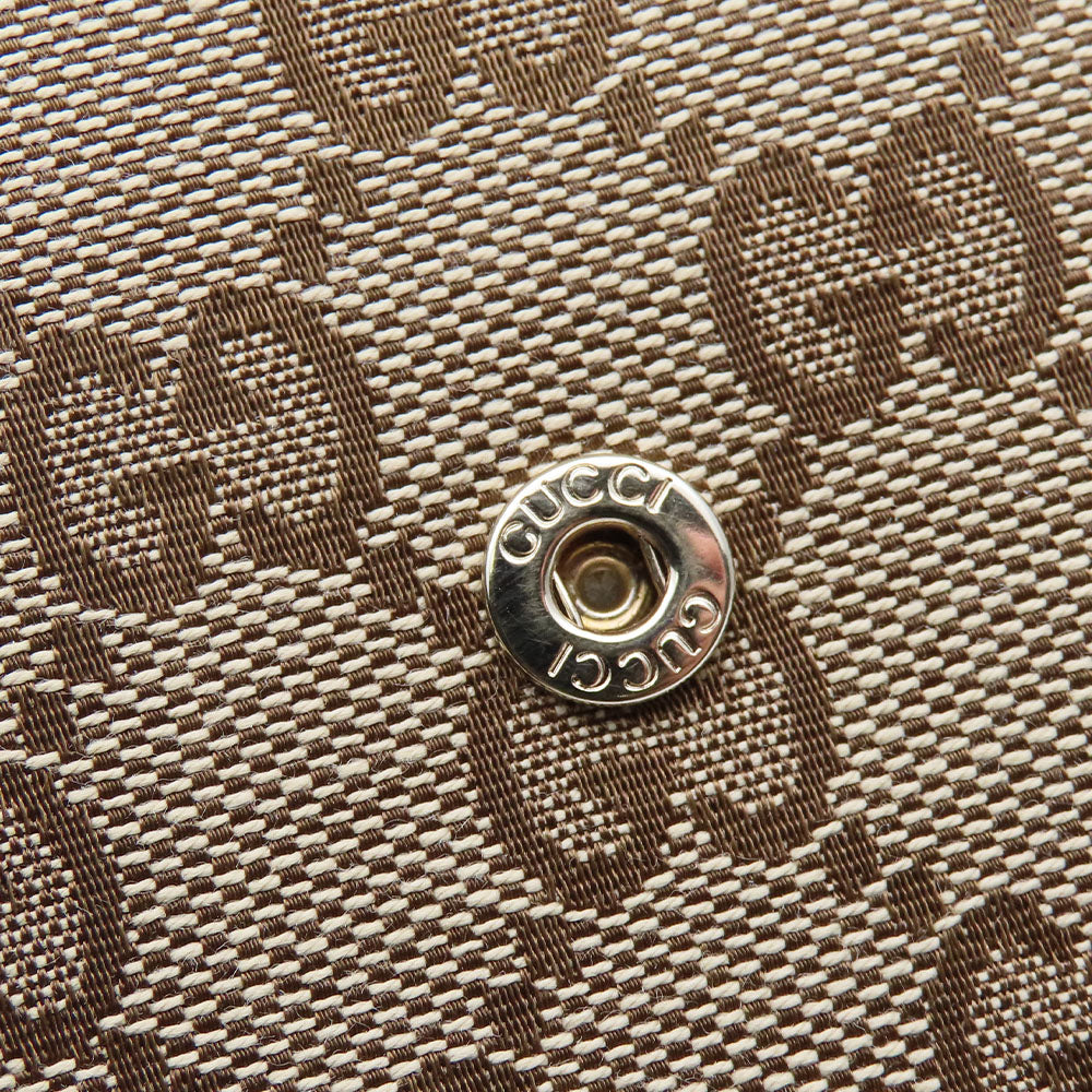 GUCCI Long Wallet Purse 245723 GG canvas, leather Brown Women Used Authentic