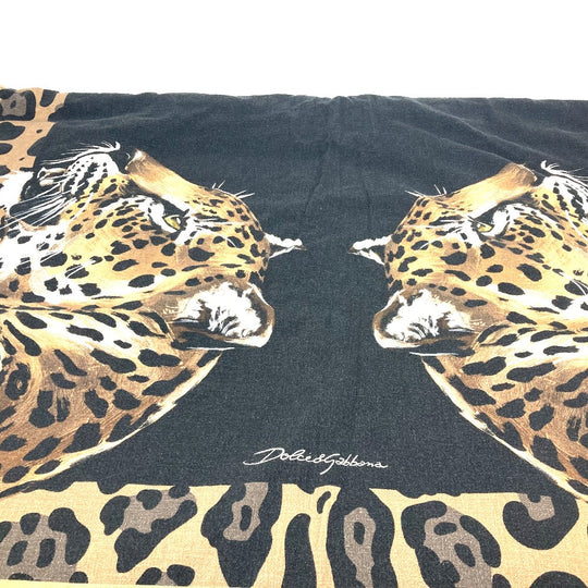 DOLCE&GABBANA towel cotton black blanket Leopard, Extra Large, Leopard, Panther unisex(Unisex) Used Authentic