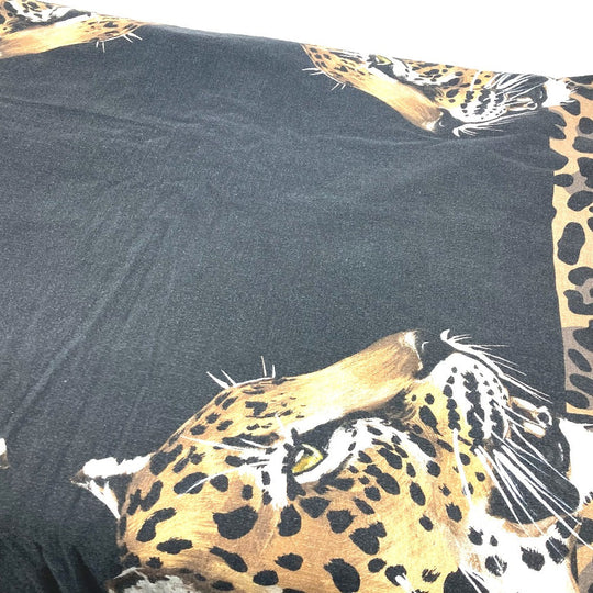 DOLCE&GABBANA towel cotton black blanket Leopard, Extra Large, Leopard, Panther unisex(Unisex) Used Authentic