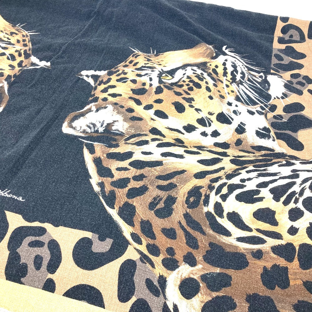DOLCE&GABBANA towel cotton black blanket Leopard, Extra Large, Leopard, Panther unisex(Unisex) Used Authentic