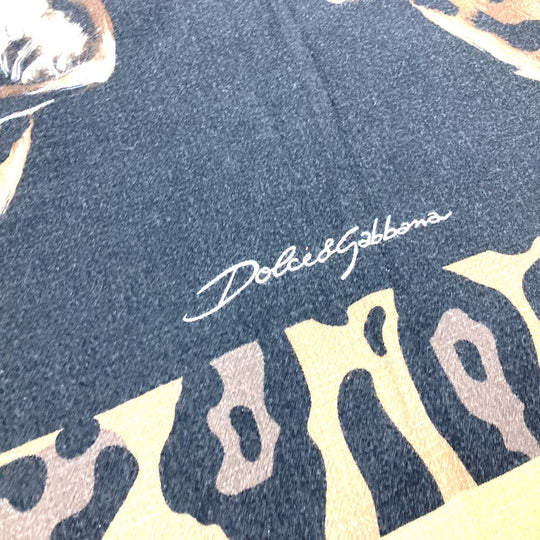 DOLCE&GABBANA towel cotton black blanket Leopard, Extra Large, Leopard, Panther unisex(Unisex) Used Authentic