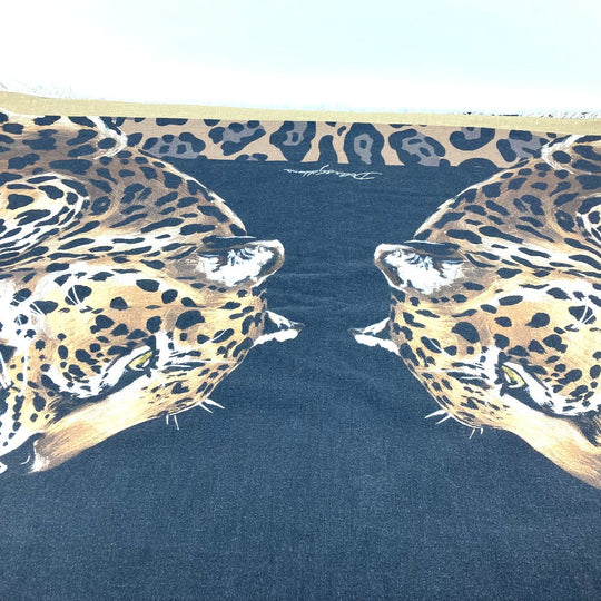 DOLCE&GABBANA towel cotton black blanket Leopard, Extra Large, Leopard, Panther unisex(Unisex) Used Authentic