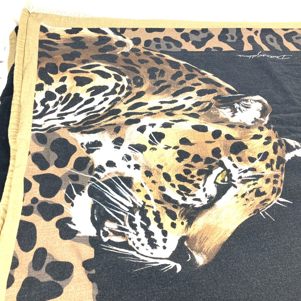DOLCE&GABBANA towel cotton black blanket Leopard, Extra Large, Leopard, Panther unisex(Unisex) Used Authentic